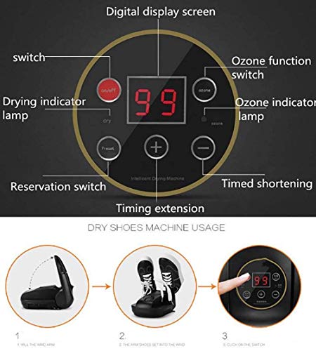 YVX Elektrischer Boot-Trockner, 2-Schuh-Trockner mit 99-Minuten-Timer, Boot-Wärmer-Trockner für Schuhe, 360 & deg; Windauslass, Ozon-Schnelltrocknung, faltbar platzsparend/Super leise - Image 6
