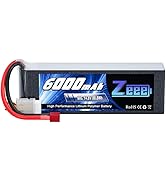 Zeee 4S Lipo Battery 6000mAh 60C 14.8V Soft Case Battery with Deans Plug compatible with RC Plane...