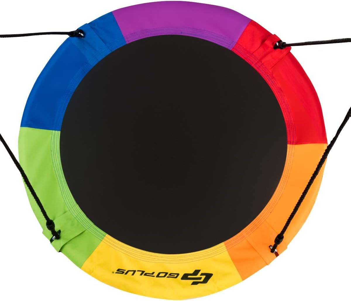 COSTWAY Balançoire Nid d'Oiseau Ø 100cm Enfants avec Cordes Réglables (100-180cm), Balançoire Soucoupe en Tissu Oxford Intérieur Extérieur, Charge 150kg pour Enfants et Adultes