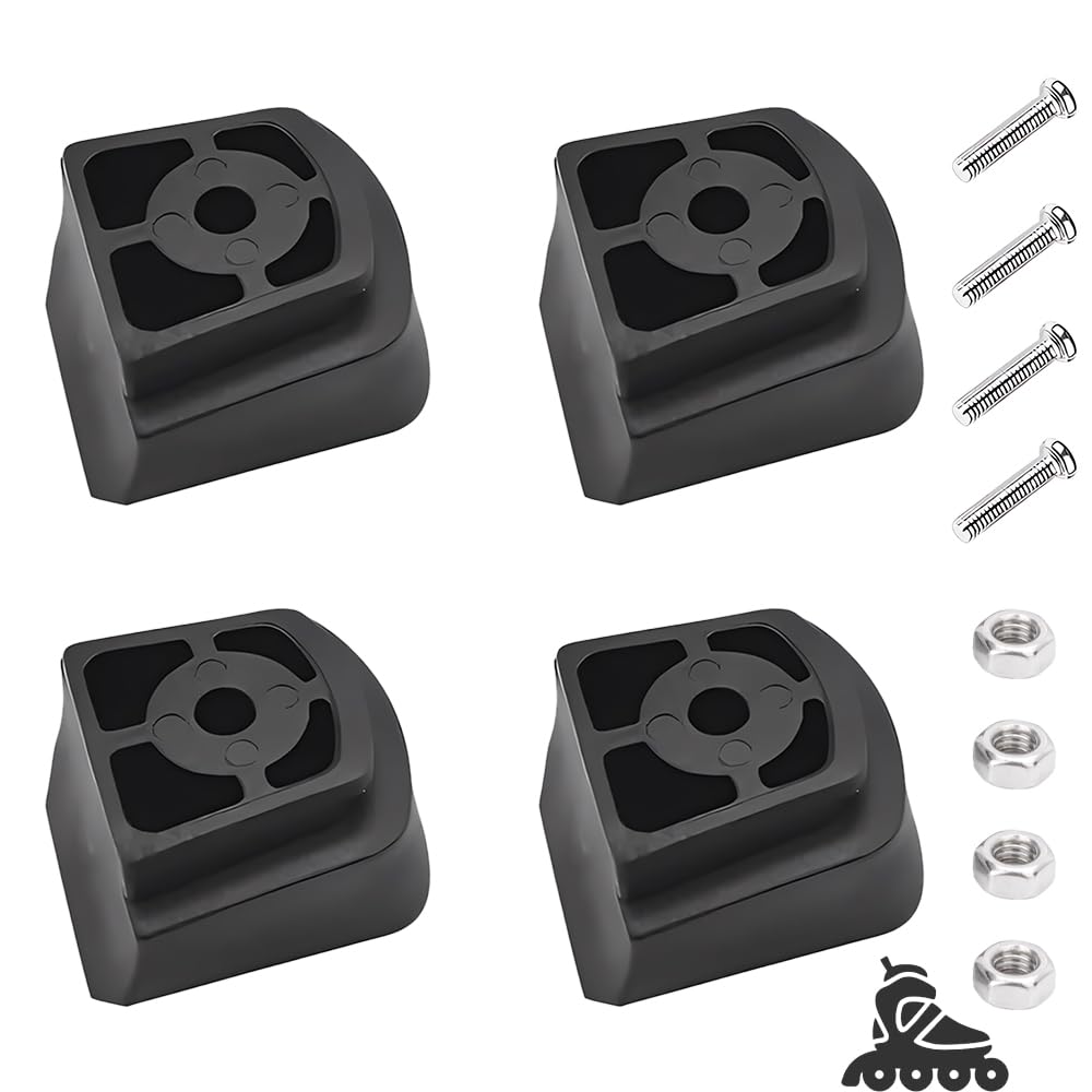 4 Stück Inliner Bremse Bremsklotz, Universal PP inkl Schrauben Muttern Ersatzbremse für Inlineskates Kinder Jugendliche Erwachsene, Bremsen für Inline-Skates
