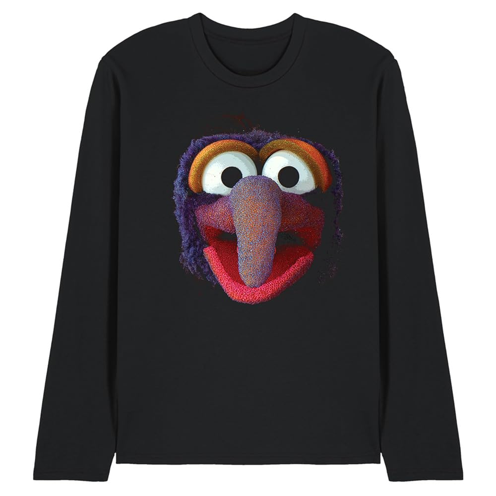 Muppets Disney The Gonzo Face Unisex Long Sleeve T-Shirt, Black, Medium