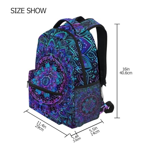 Boho Mandala Flower Laptop Backpack for Women Men, Personalized College Bookbag Travel Bag Casual Daypack back packs2