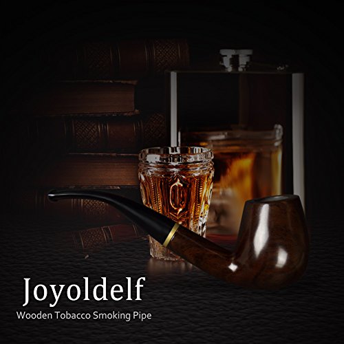 Joyoldelf Tobacco Pipes, Handmade Ebony Wooden Smoking Pipe With Box Perfect For Beginner Pipe Kit For Smoking With Gift Set #TOP6