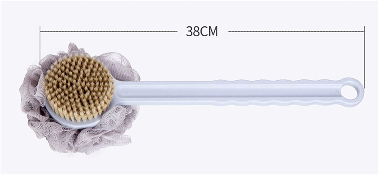 Duschkörperbürste, Backwäscher Bath Mesh-Schwamm mit langem Griff for Haut-Peeling-Bad, Massage-Borsten, die for nass oder trocken geeignet sind, Männer und Frauen