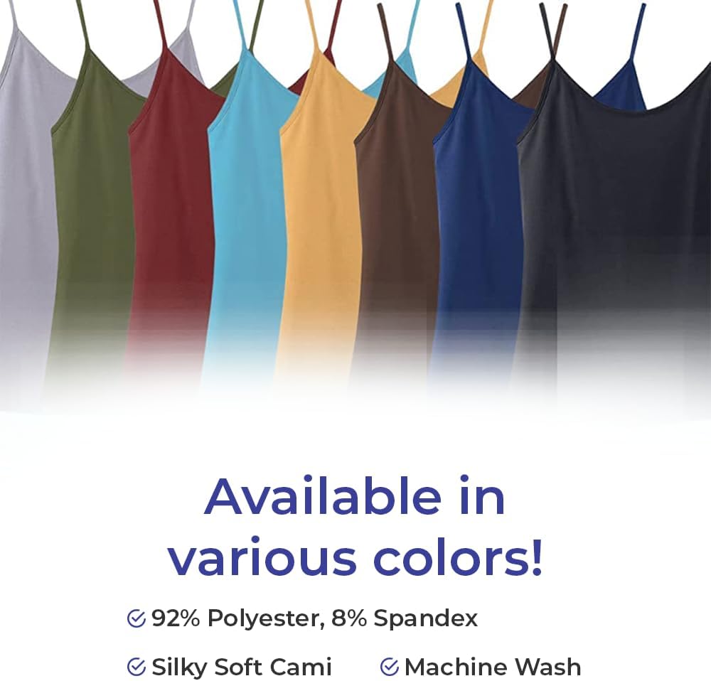 SAGEFINDS Women’s Camisole | Basic Tank Top | Adjustable Spaghetti Straps | Silky Soft Cami