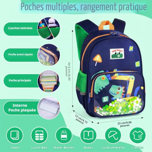 Petit cartable tout-petits bleu pour stopper les affaires perdues - 3