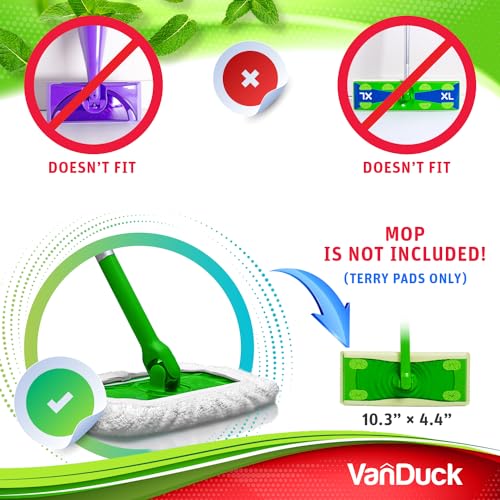 Image of VanDuck Reusable 100% Cotton Mop Pads for Swiffer Sweeper (2-Pack)