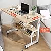 Amazon.com: Goodliest Adjustable Height Mobile Computer Desk for Small ...