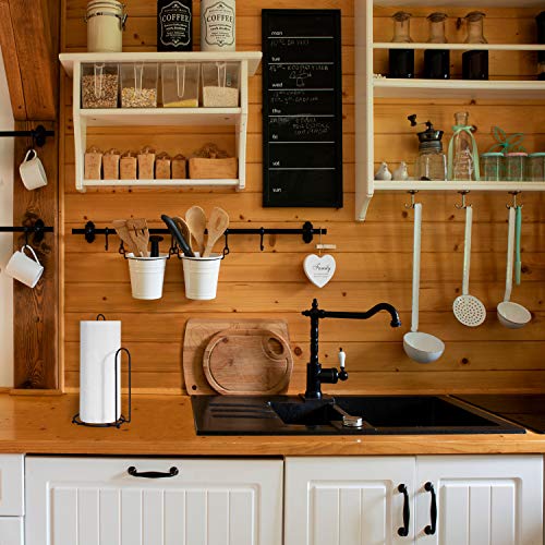 Blue Donuts Paper Towel Holder Countertop - Easy One-Handed Tear Paper Towel Holder, Farmhouse Paper Towel Holder, Black… - Image 6