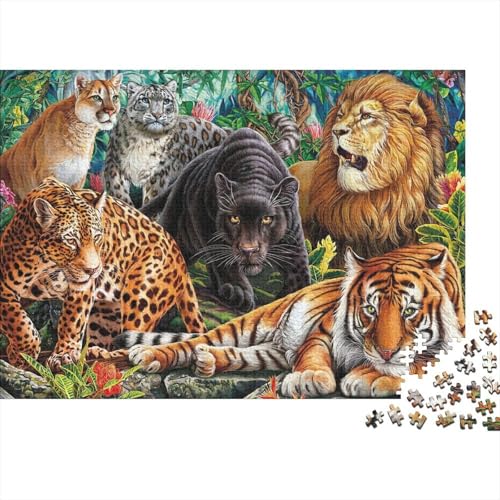 Puzzle de 1000 piezas de felinos salvajes para tardes de relajación familiar en casa