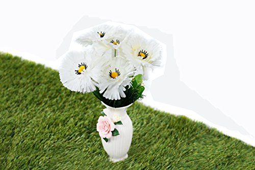 Image of Pindia Artificial Flower Real Touch Daisy Bud Bouquet Flower Bunch For Home Decor, Living Room, Dining Room, Restaurant, Hotel, Wedding Party Decoration Home Floral Arrangement-Bunch Of 7Pc Flower- White