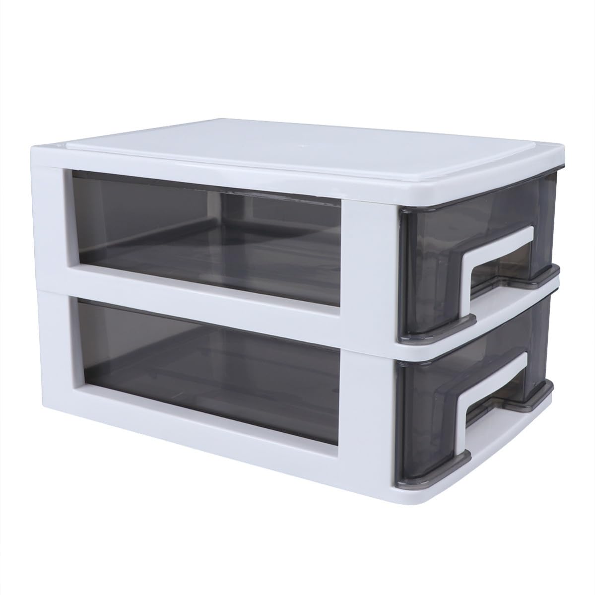 Fini le désordre sur le bureau avec l'armoire de rangement à deux niveaux tiroirs plastique PP