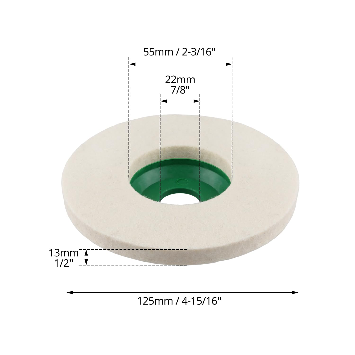 QWORK 3-częściowa tarcza polerska z filcu 125mm, tarcza polerska z filcu wełnianego, tarcze polerskie do szlifierek podwójnych, do polerowania metalu, stali nierdzewnej, drewna, kamienia