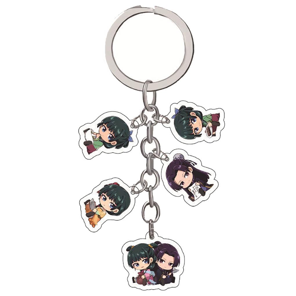 Apothecary Diaries Figure Keychain Anime Five Characters Cute Keyring Maomao Cosplay Pendant Apothecary Diaries Acryl Chain Decor Collection