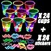 16oz Glowing Party Cups for Indoor Outdoor Party Event Fun,Light Up Flashing Cups for Night Event Favor Decorations Supplies