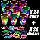 meishuneu 16 Unzen leuchtende Partybecher für Indoor-Outdoor-Party-Event-Spaß, blinkende Farbe, leuchtende Becher für Nachtveranstaltungen, Gastgeschenke, Dekorationen, leuchtende Becher