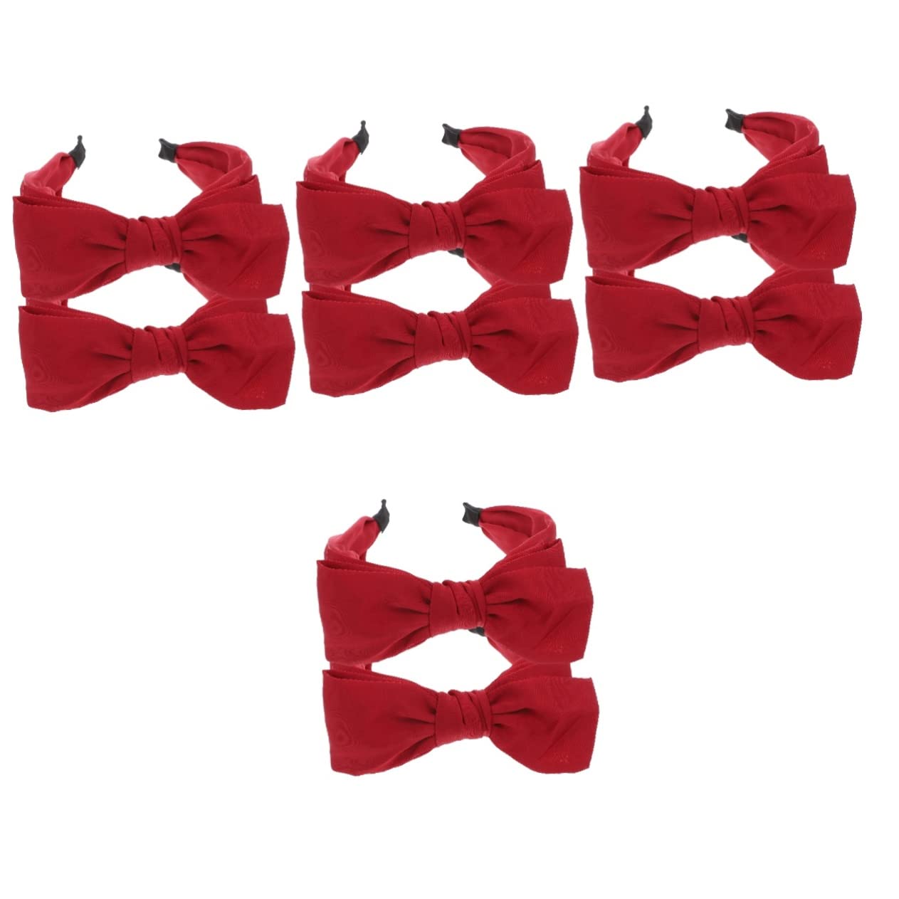 FRCOLOR 8 Piezas diadema con lazo diademas de lazo de navidad diadema versátil lazos rojos chica coleteros scrunchies Decoración del cabello de las mujeres. diademas anchas tela