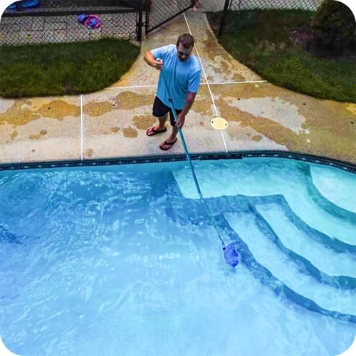 KRUMAD Pool Kescher Feinmaschig 41 x 28 cm, Robustes Poolnetz für Blätter & Insekten, Kescher für Pool & Teich, Poolreinigung ohne Teleskopstange, Pool Zubehör Reinigung, Blau