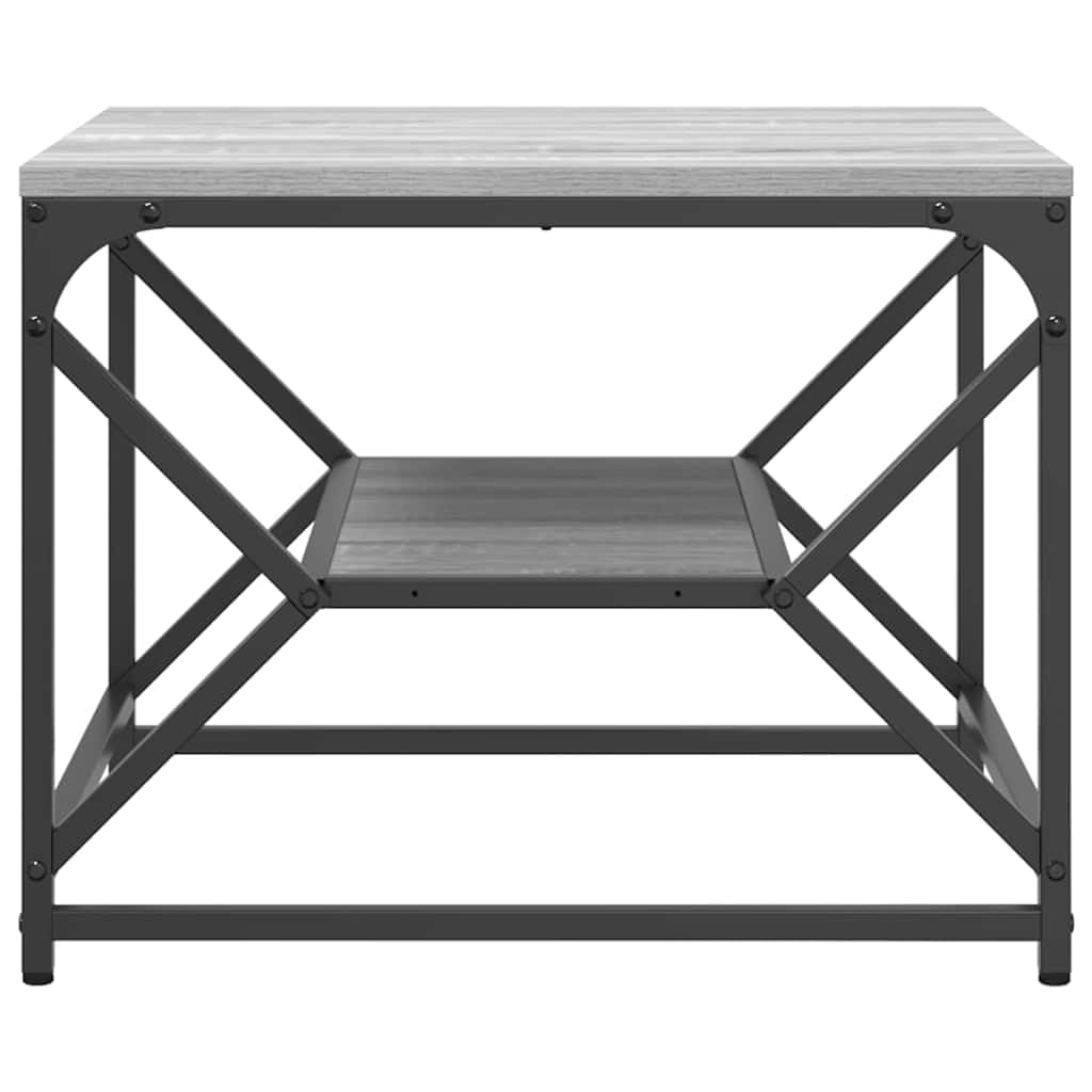 Hothingwell Couchtisch, rechteckig, grau, Sonoma, 51 x 50 x 40 cm | Robuster Stahlrahmen, Matte Holzoberfläche, einfache Pflege mit feuchtem Tuch, ideal für Wohnzimmer