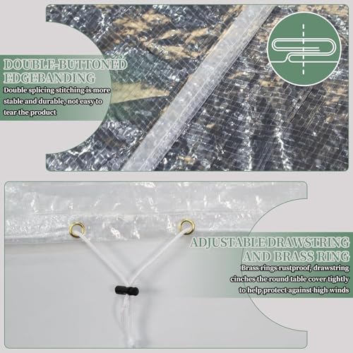 Table de jardin rectangulaire avec housse transparente imperméable XXL