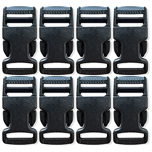 ITW Nexus 1inch Plastic Buckle (Pack of 8) (Black) (810-1058-6023)