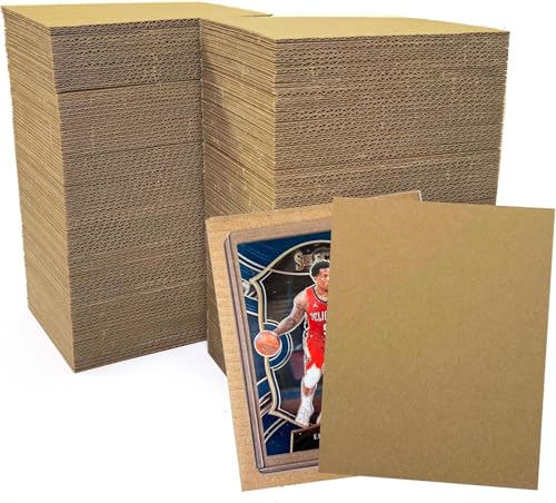Image of ANSSDO 200 Pack 3x5 Inch Corrugated Cardboard Sheets | Brown Kraft E-flue Corrugated Cardboard Divider Inserts Bulk Flat for Shipping, Photo Mailing, DIY Decor and Crafts