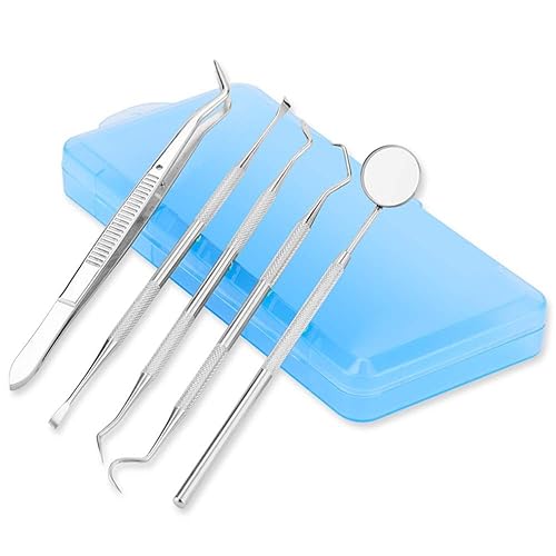 Kit de hidratación dental de 5 piezasjuego de removedor de calculares y placas de acero inoxidable para explorador de higiene, sonda de sonda y