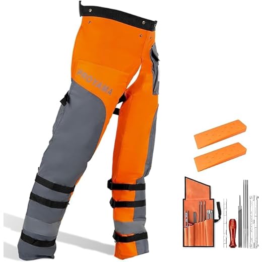 PROYAMA Chainsaw Chaps for Cutting and Logging, 9 Layers Lightweight, Chainsaw Pants Adjustable Belt, 40-42 Inch, 2024 Upgraded