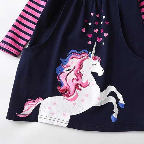 DXTON Baby Girl Winter Children Long Sleeve Dresses Outfits for 3-12T LH28832