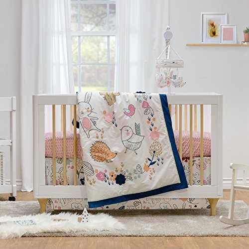 Lolli Living 4-Piece Baby Bedding Crib Set with Stella Pattern. Complete Set with Quilt, 2 Fitted Sheets, and Bed Skirt.