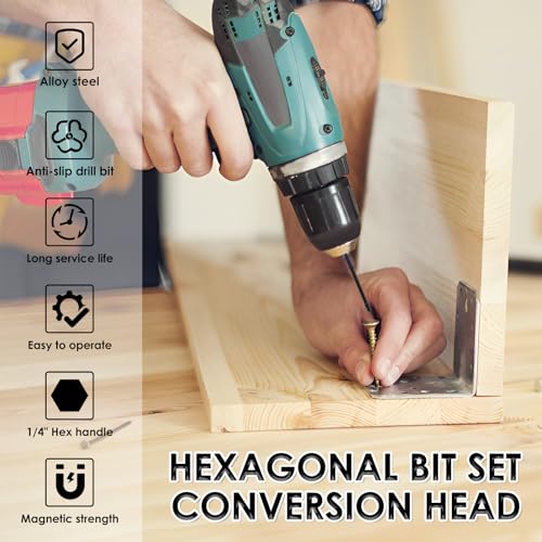 21Pcs Impact Hex Head Allen Wrench Drill Bit Set, Metric & SAE Sizes, Magnetic Tips, Quick Release, S2 Alloy Steel, Purple, Wrench Set - Image 3