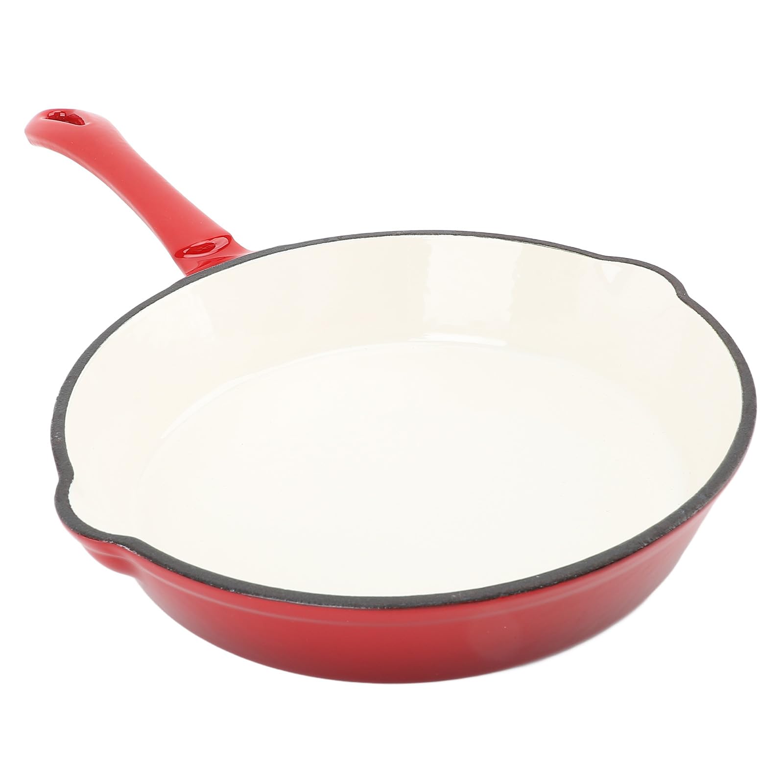 Bewinner Żeliwna Emaliowana Patelnia do Smażenia z powłoką nieprzywierającą do Grillowania na Kempingu, Kuchenna Patelnia Użytku Domowego (25CM)