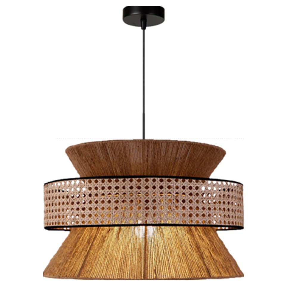 Lustre de plafond élégant en rotin naturel tressé main XLFCHGB
