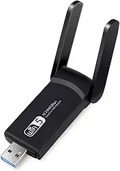 Placa de Rede Wi-Fi USB 3.0 Dual Band AC1300 1300Mbps - Adaptador com 2 Antenas para Internet Rápida 5GHz e 2.4GHz, para PC e Notebook