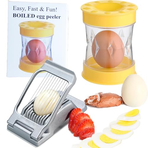 SYXLTSH Set of Hard Boiled Egg Peeler, Egg Slicer...