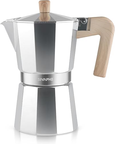 Miniatura 16 de Sivaphe Olla de Moka de Aluminio de 6 Tazas de Espresso, Percolador para Café Expreso y Café, Cafetera Portátil para Estufa, Italiana y Cubana para