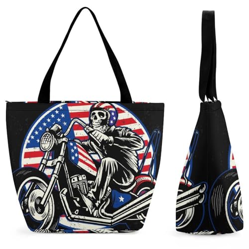 Sac à bandoulière moto squelette grand volume 28.5x18x32.5cm pour femme active