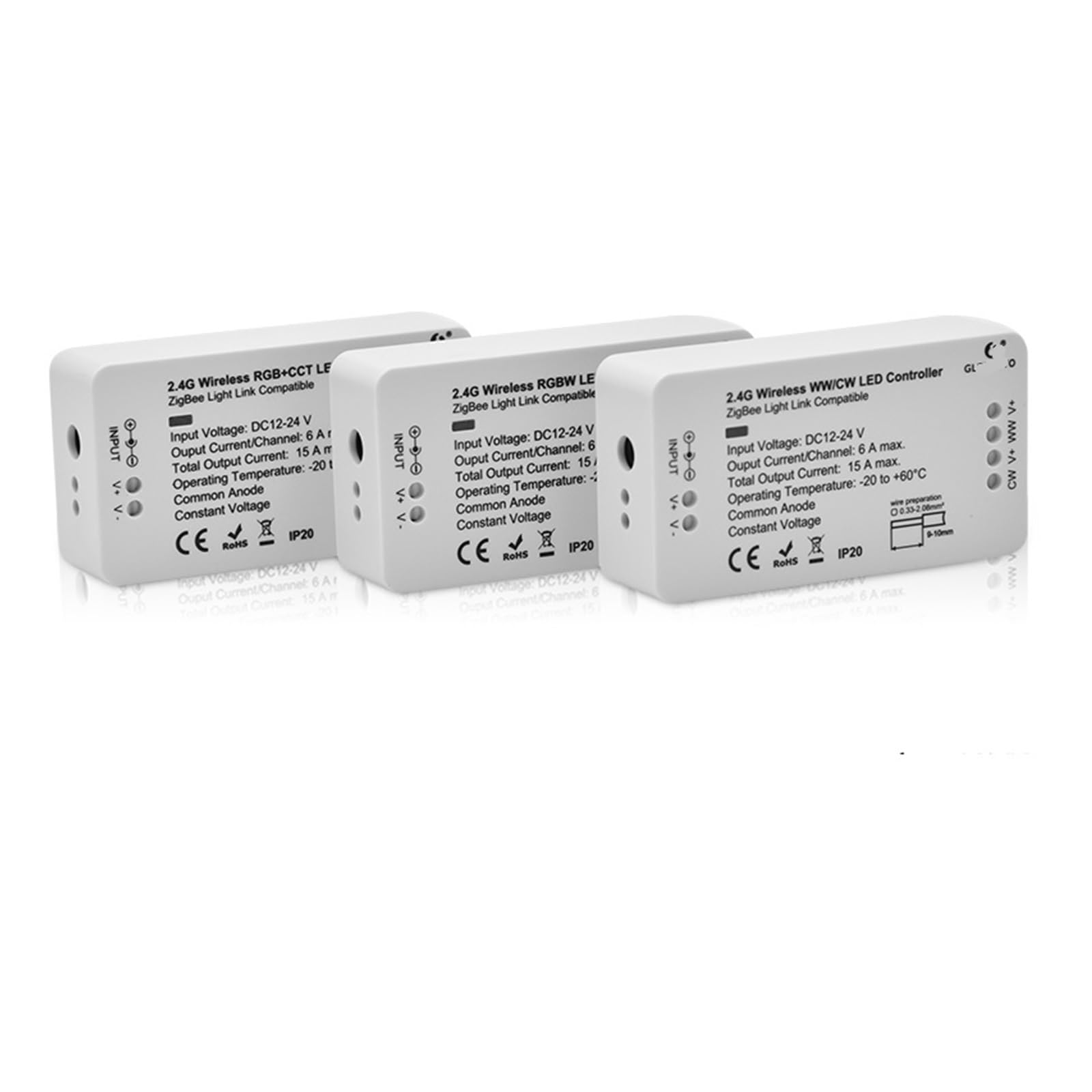 Récepteur intelligent pour bande lumineuse LED avec technologie RGBCCT et commande vocale sans fil