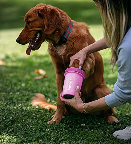 Dexas MudBuster Pfotenreiniger für Hunde, tragbar, Haustierbedarf und Hundezubehör, Größe M, Fuchsienfarbe