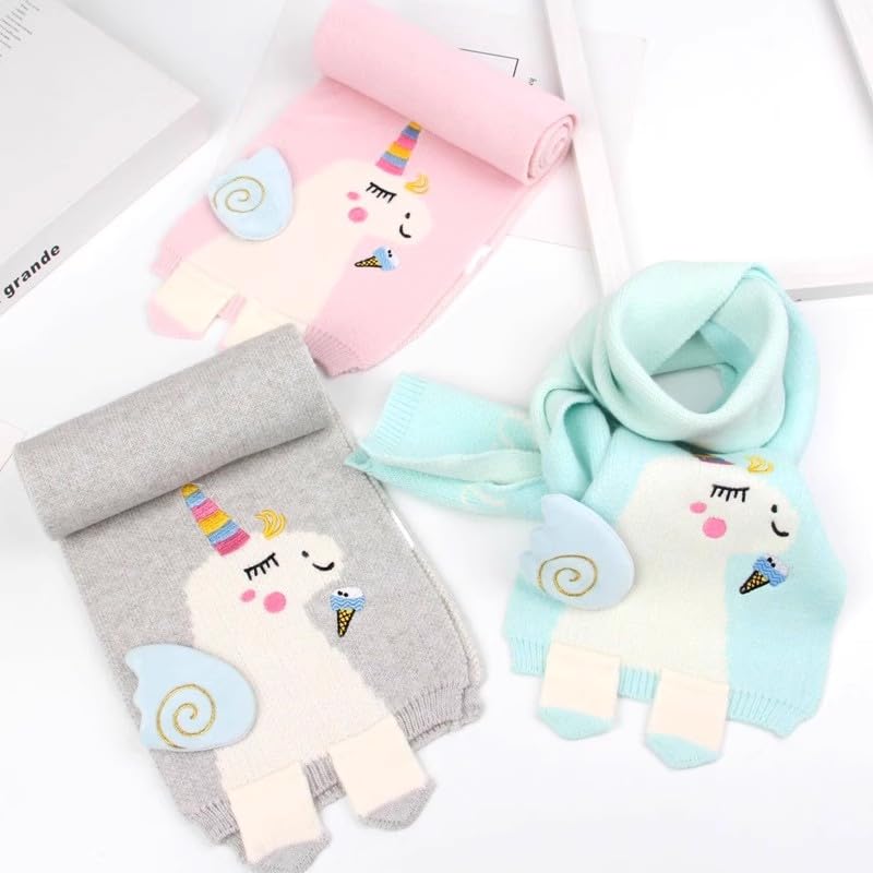 Kids Girls Boys Winter Cute Unicorn Scarf Shawl Warm Soft Cozy Fashion Knit Neck Warmer Scarfs Toddler4