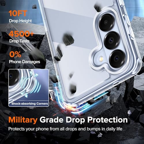 Image of ClearShield Transparent Back Cover for Samsung Galaxy S26 5G, Hybrid PC & TPU Shockproof Design, 360 Degree Protection Crystal Clear Case, Anti-Scratch Armor Mobile Phone Cover