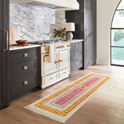Tapete corredor rectangular Boho 2x6 pies naranja miniatura 6