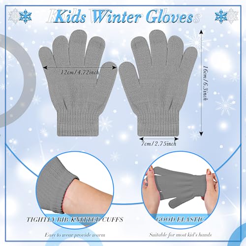Image of Handepo 60Pcs Kids Winter Beanie and Gloves Bulk Knit Hats Gloves Warm Unisex Cold Weather Winter Gifts for Boy Girl Homeless