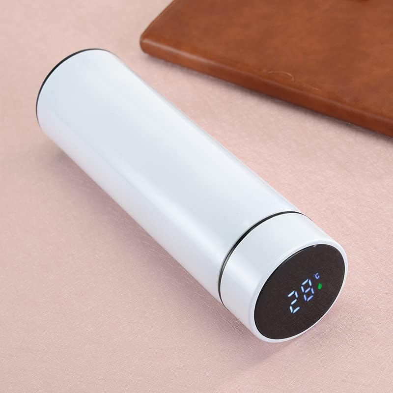 Smart Water Bottle Vacuum Cup Vacuum Intelligent Water Bottle Flask Temperature Display (White) free customization