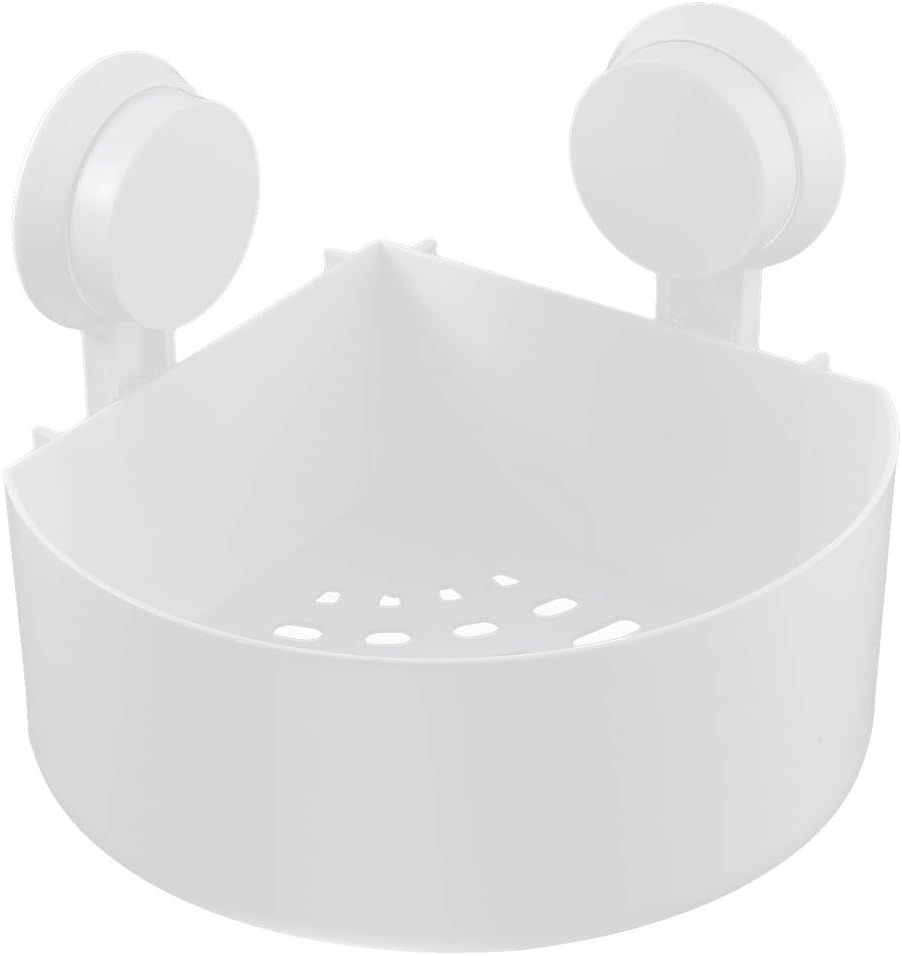 uxcell Bathroom Shower Suction Cup Corner Storage Rack