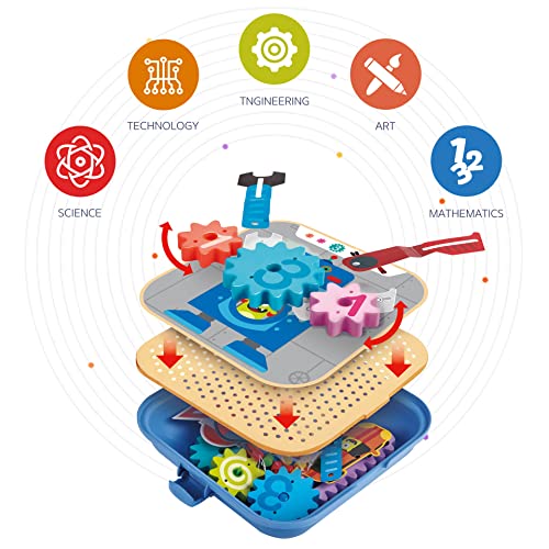 Hape Groovy-Go-Round Gears Playset for Kids 3Y+ - Educational Toy with Moving Parts, Storage Case Included - Image 2