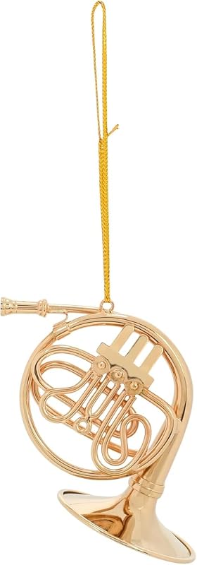 Broadway Gifts 3.3" Gold Brass French Horn Christmas Ornament | Hand-Crafted Realistic Musical Instrunment in Gift Box for Band Student, Teacher, or Orchestra Musician