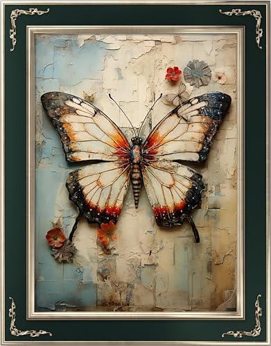 Image of Leczany Cross Stitch Stamped Kit for Beginner - Beautiful Butterfly | DIY Embroidery Starter Patterns Craft Kit Needlepoint for Adults | 11CT, 3 Strands | 13x17.7 inches