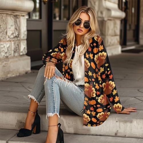 Image of Biyejit Women's Long Sleeve Open Front Cardigan Casual Loose Lightweight Cardigans with Pockets Drape Cardigan