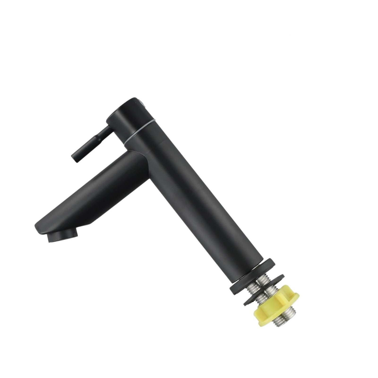 Robinet de salle de bains noir mitigeur carré en acier inoxydable peint haute finition